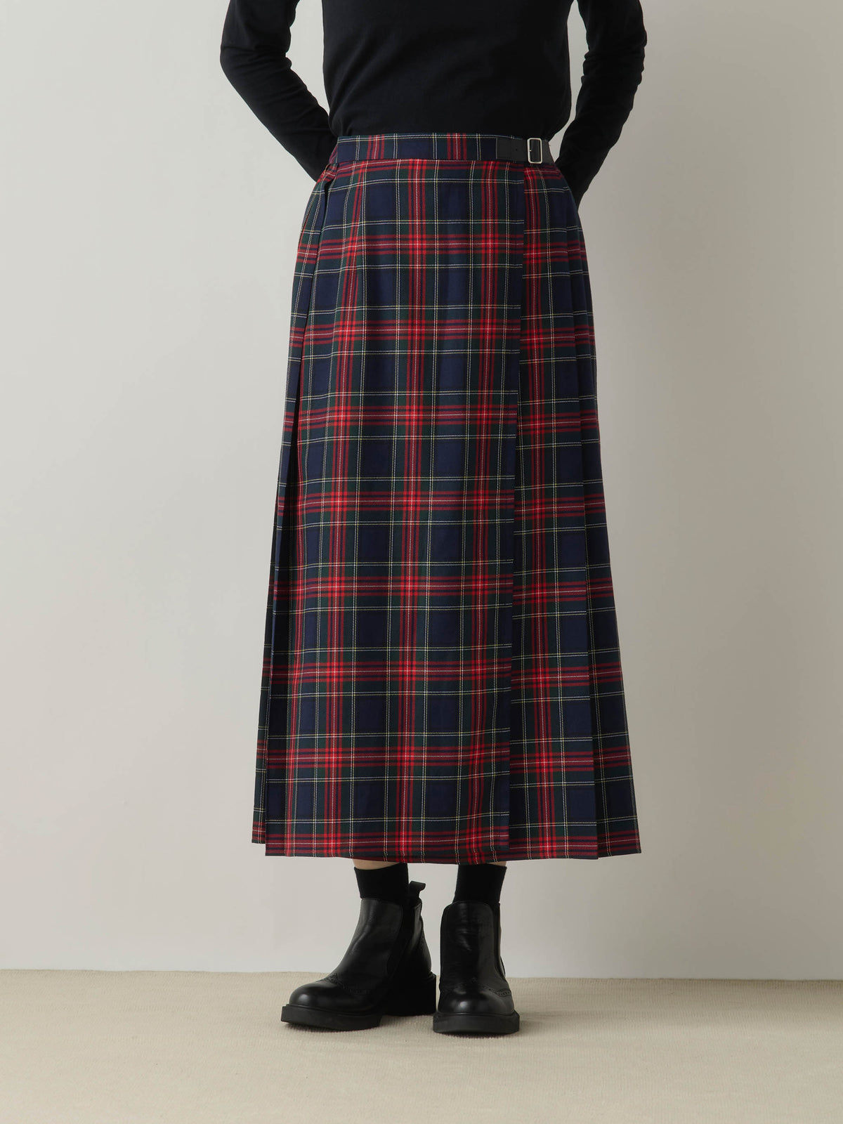 3-760290 wrap check skirt