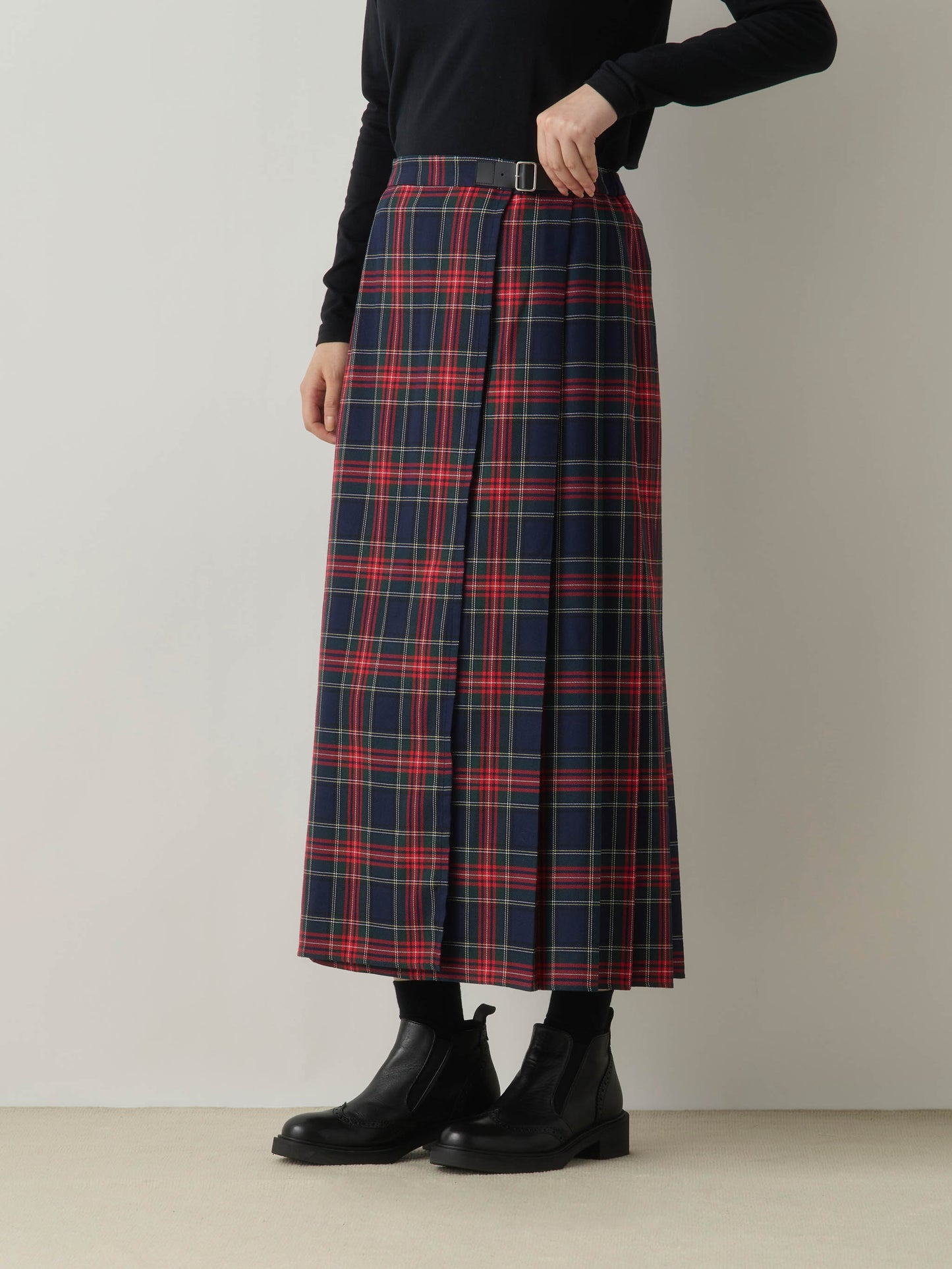 3-760290 wrap check skirt