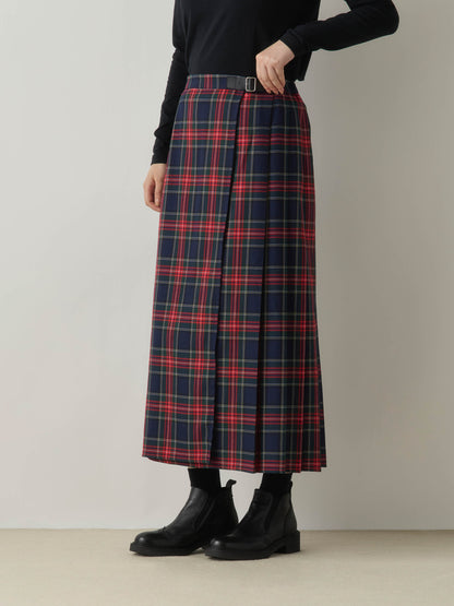 3-760290 wrap check skirt
