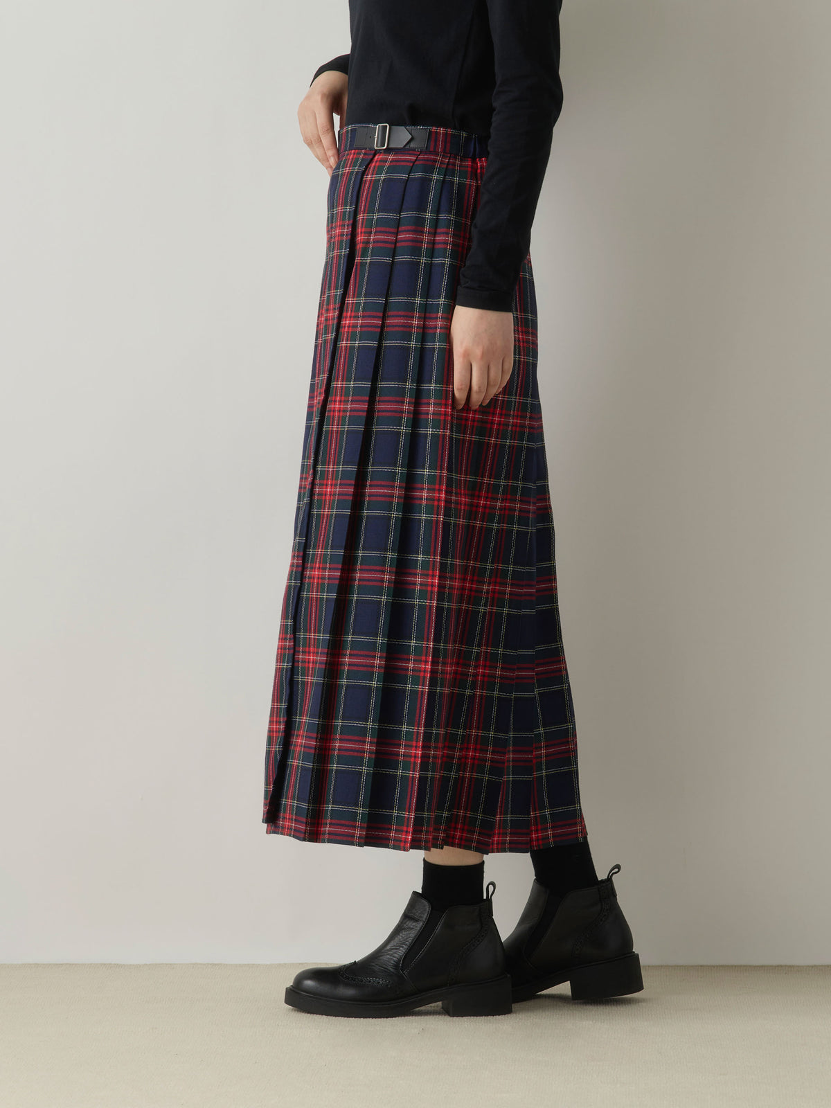 3-760290 wrap check skirt