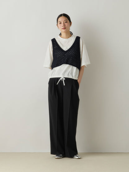 3-760308 wide tuck slacks pants