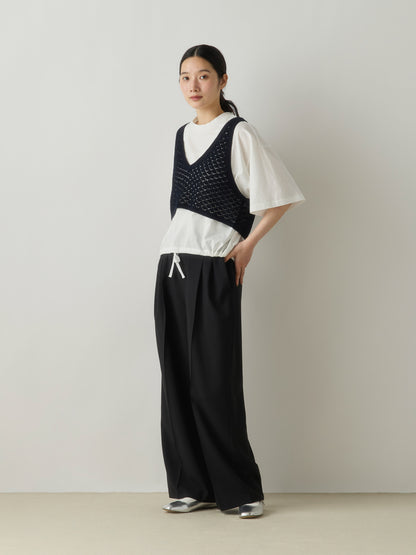 3-760308 wide tuck slacks pants