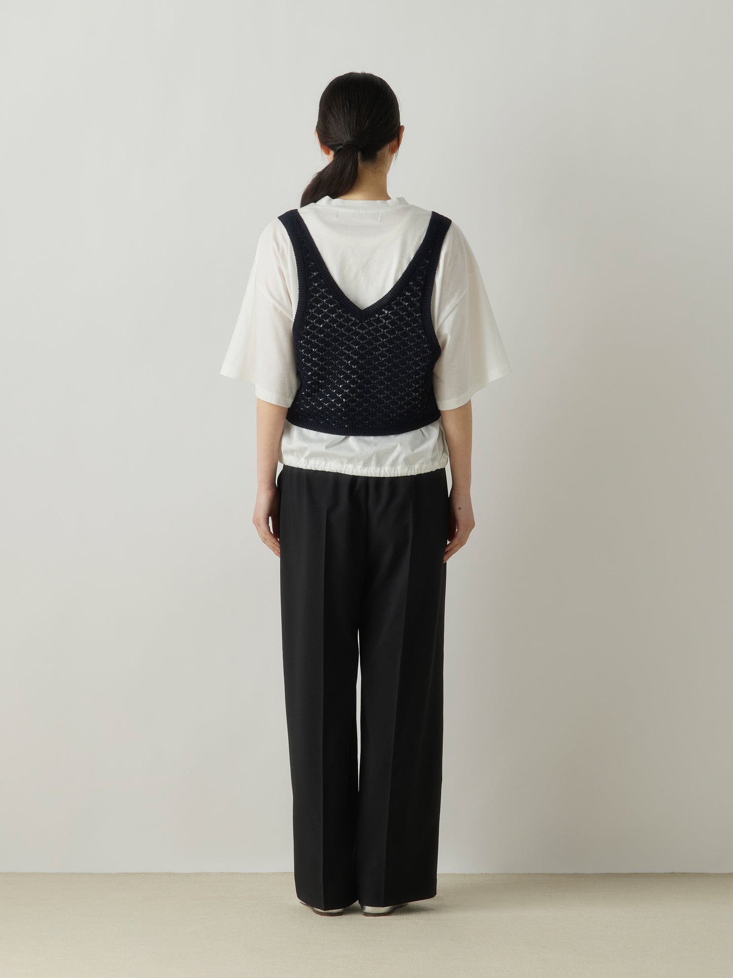 3-760308 wide tuck slacks pants