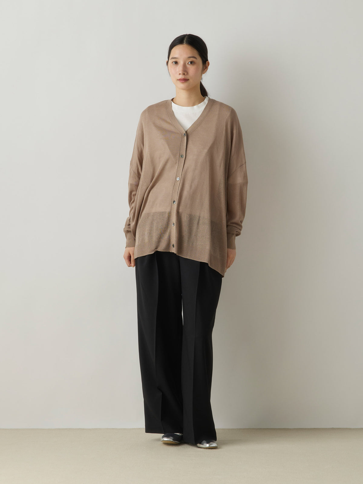 3-760308 wide tuck slacks pants