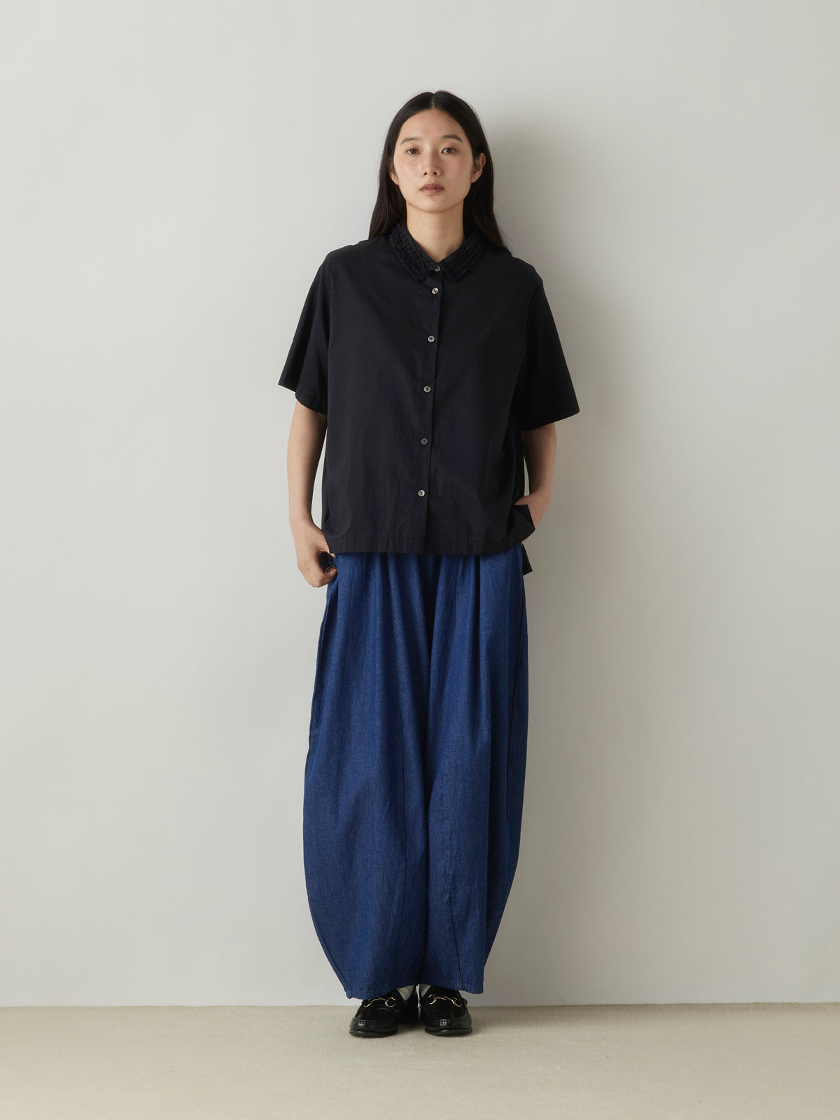 3-76975363 denim cocoon easy pants