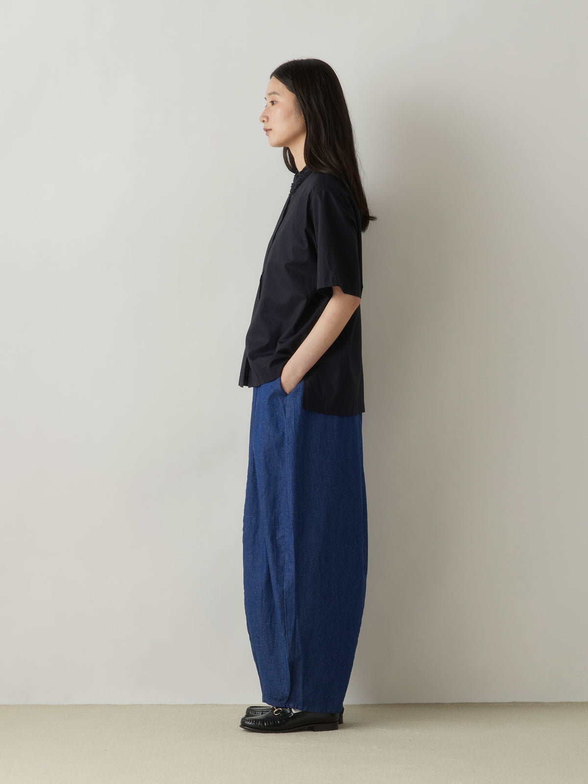 3-76975363 denim cocoon easy pants
