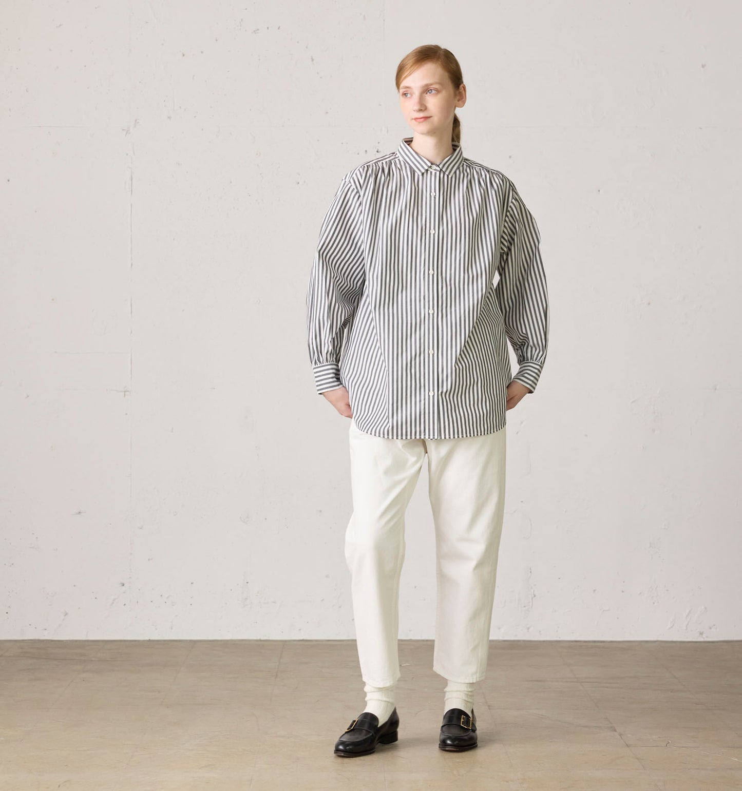 high waist white denim pants