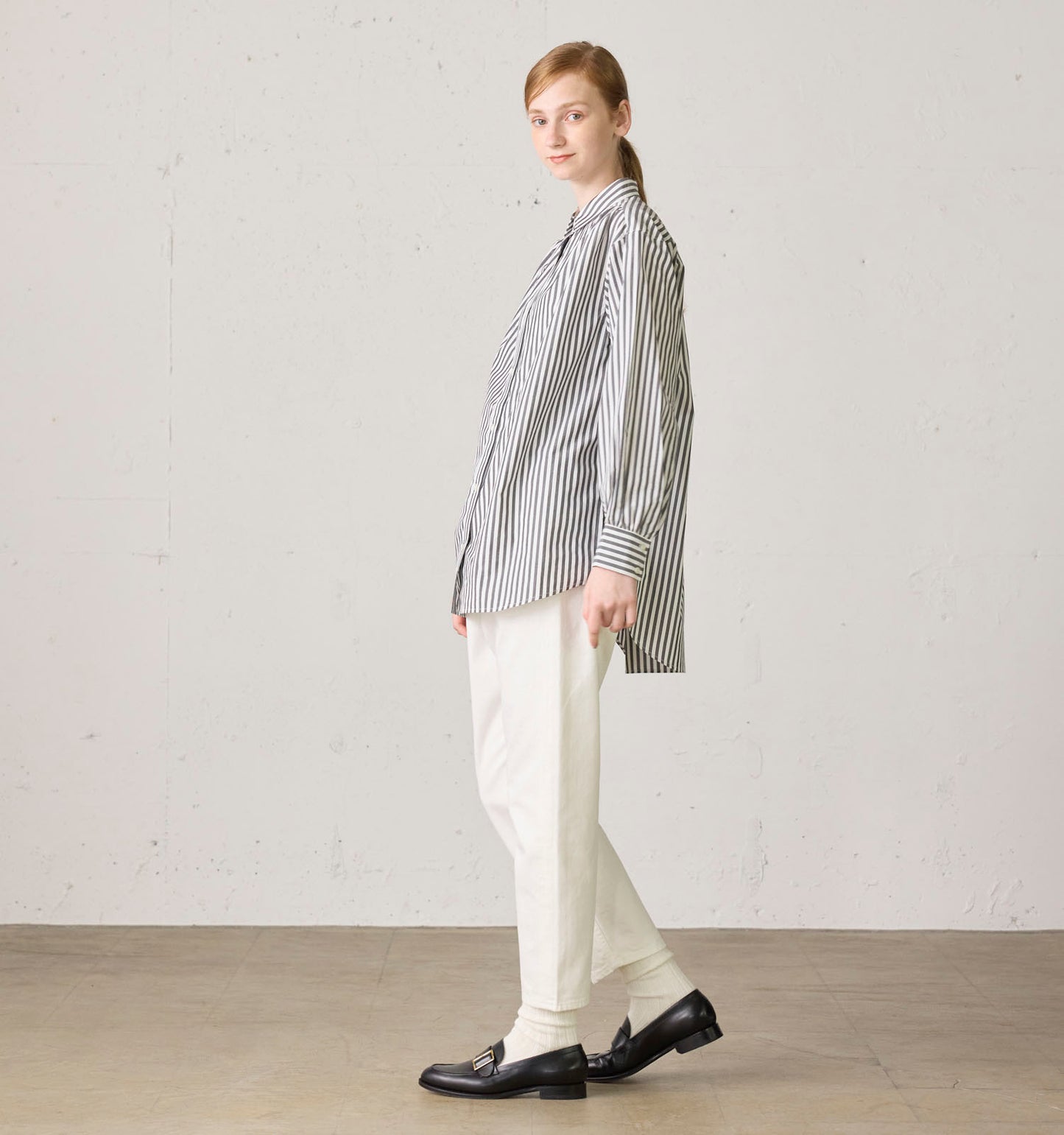 high waist white denim pants