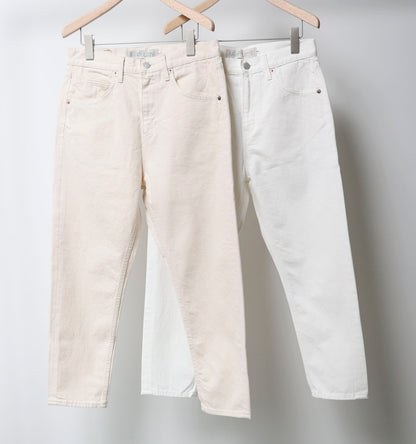 high waist white denim pants