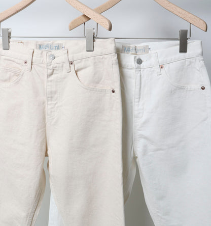 high waist white denim pants