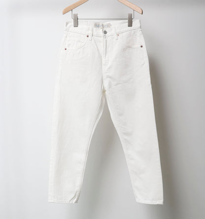 high waist white denim pants