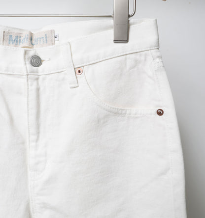 high waist white denim pants