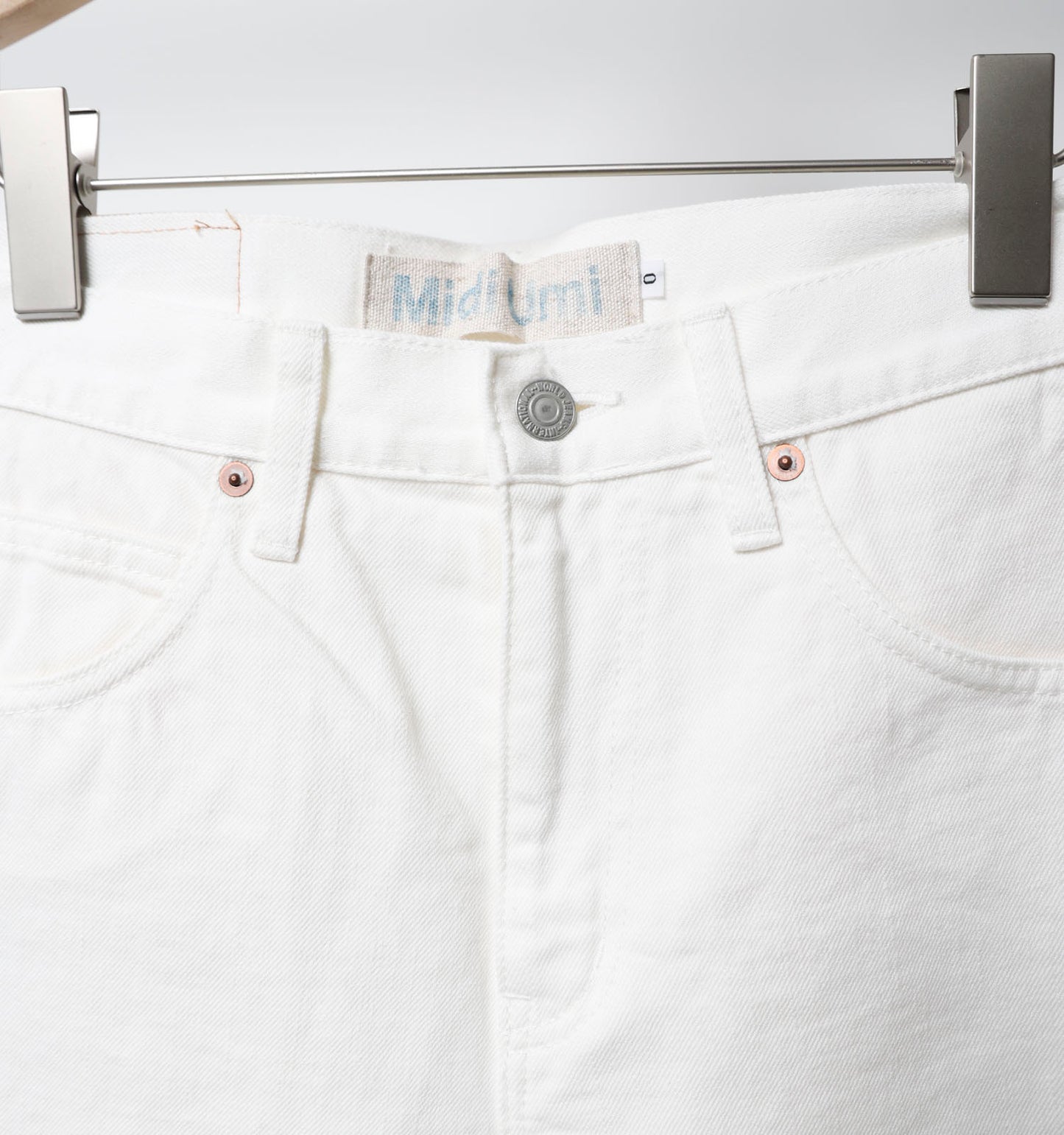 high waist white denim pants