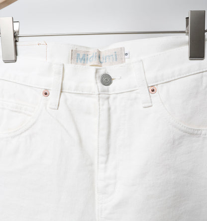high waist white denim pants