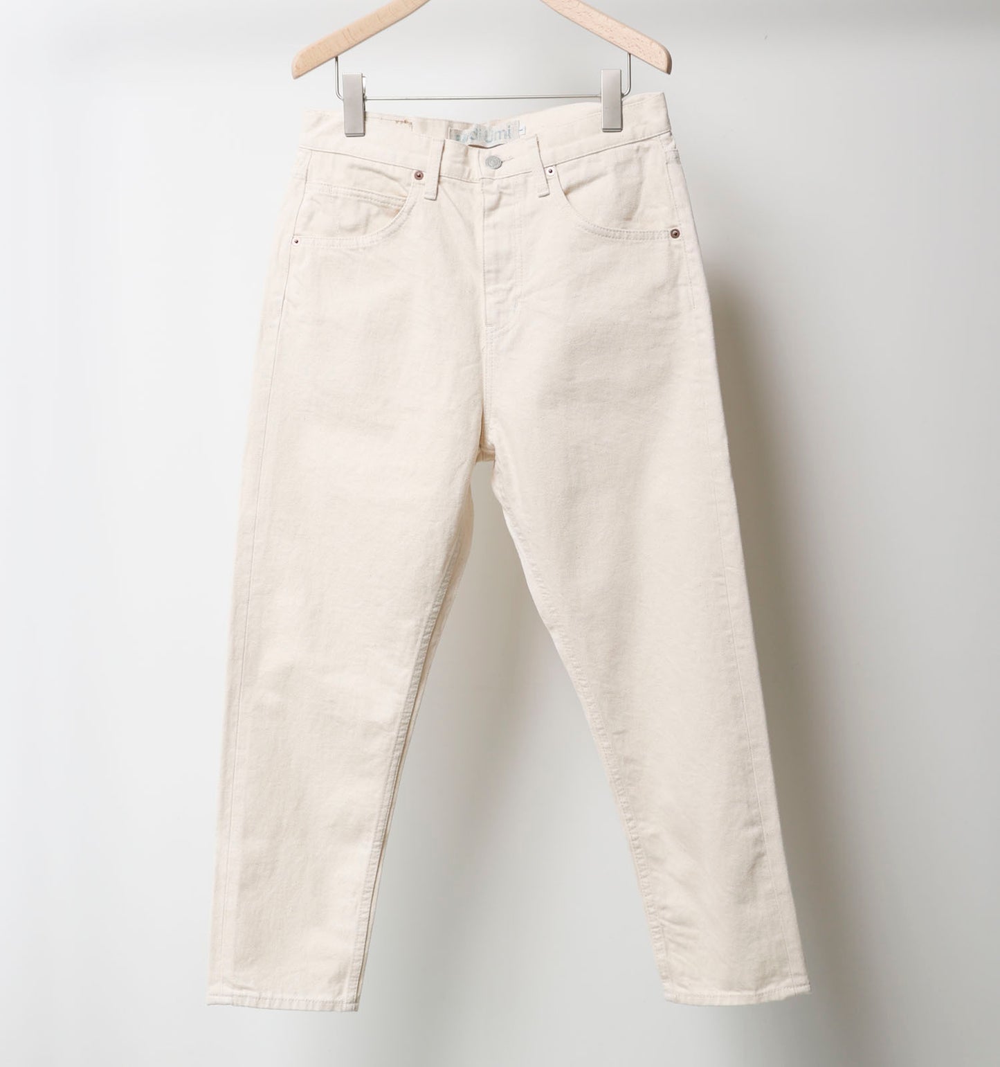 high waist white denim pants