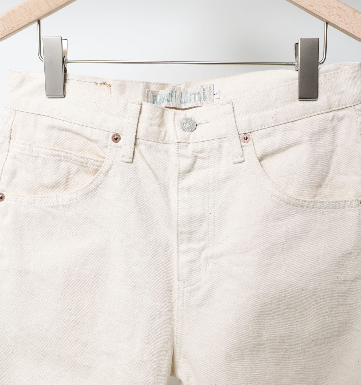high waist white denim pants