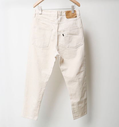 high waist white denim pants
