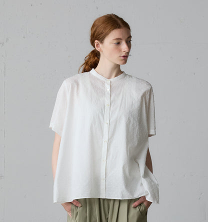 half sleeve dots A line shirt