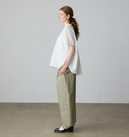 half sleeve dots A line shirt