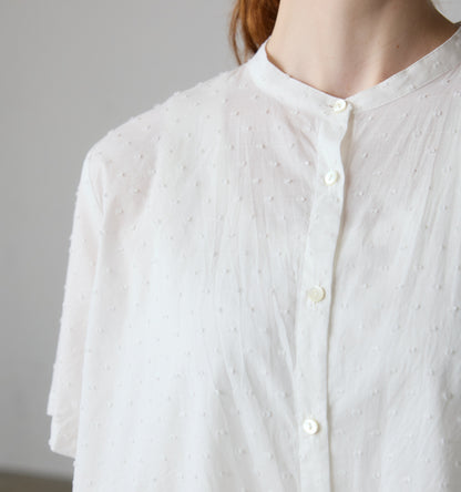 half sleeve dots A line shirt