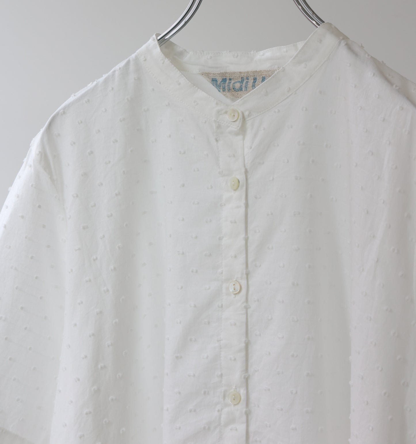 half sleeve dots A line shirt