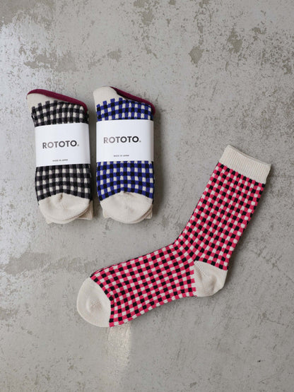 GINGHAM CHECK SOCKSR1506 /ROTOTO
